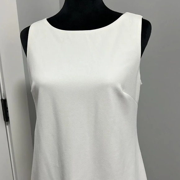 Calvin Klein dress white with gold zipper tank top ruffle bottom with lace size8 - Picture 5 of 10